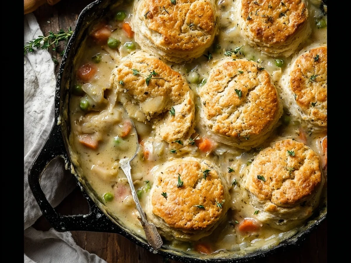 Homestyle Chicken Pot Pie with Fluffy Biscuits - Image 1