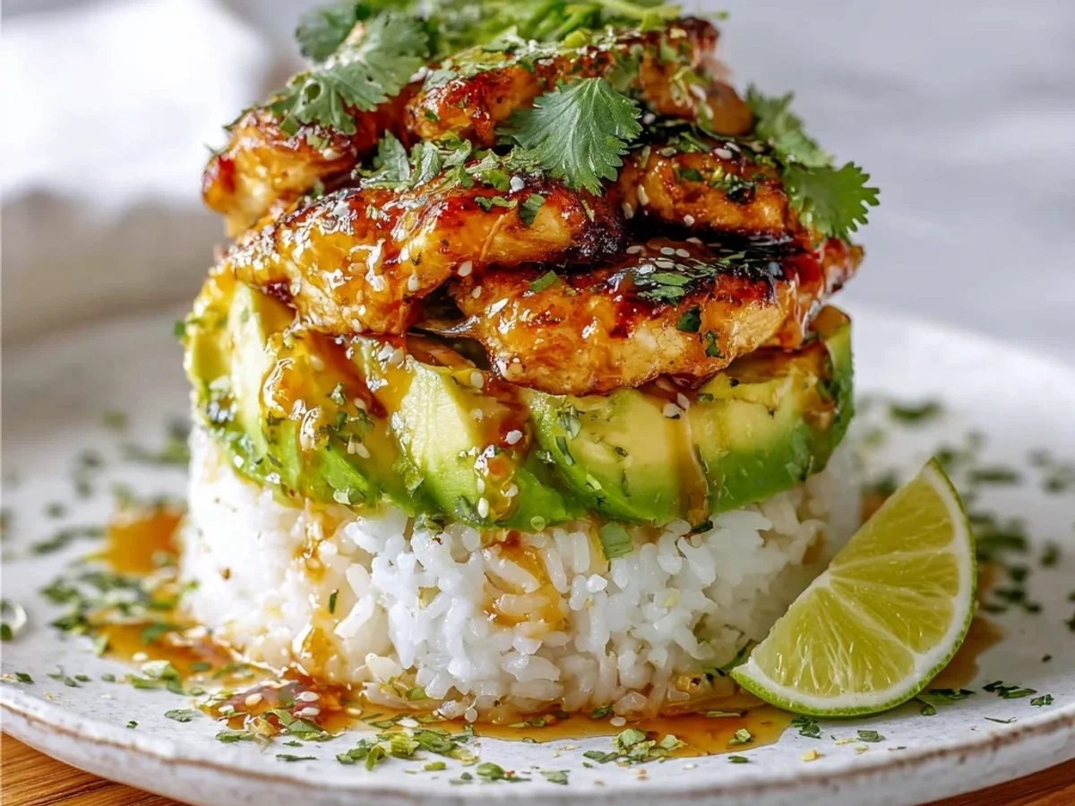 Honey Lime Chicken Avocado Rice Stacks: Fresh & Zesty Dinner - Image 2