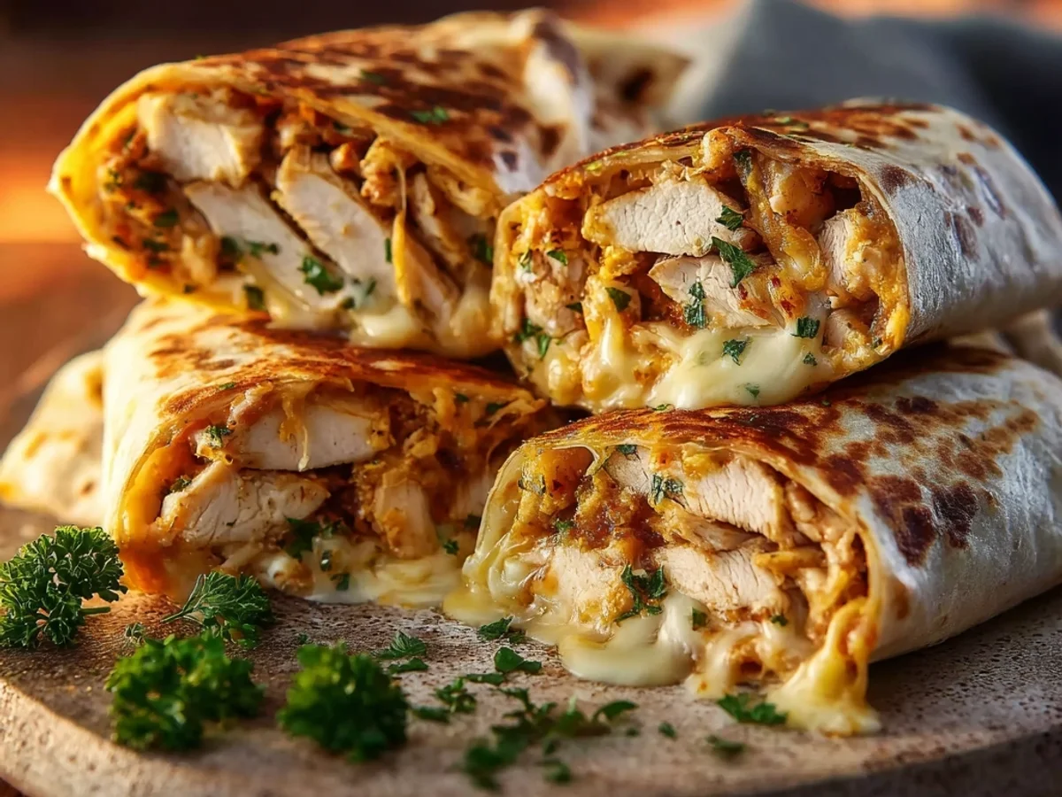 Ooey-Gooey Cheesy Garlic Chicken Wraps: Quick Weeknight Meal - Image 2