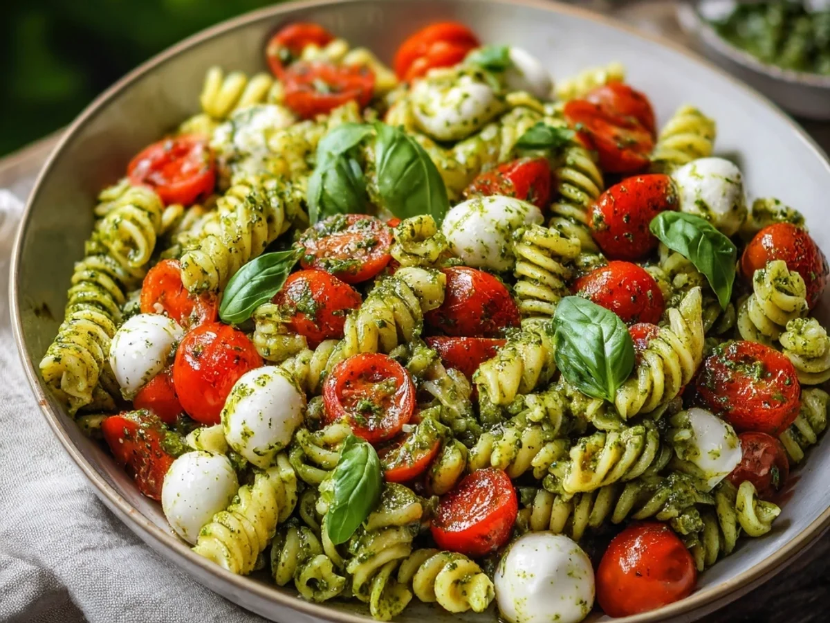 Pesto Caprese Pasta Salad: Fresh & Zesty Summer Meal - Image 1