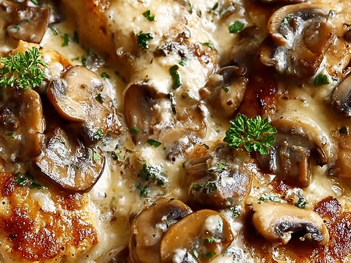 Quick Creamy Italian Mushroom Asiago Chicken Skillet - Image 1