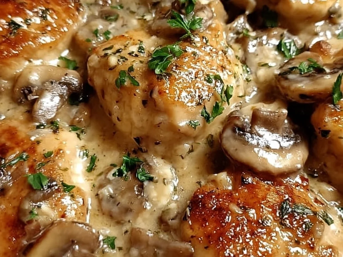 Quick Creamy Italian Mushroom Asiago Chicken Skillet - Image 2