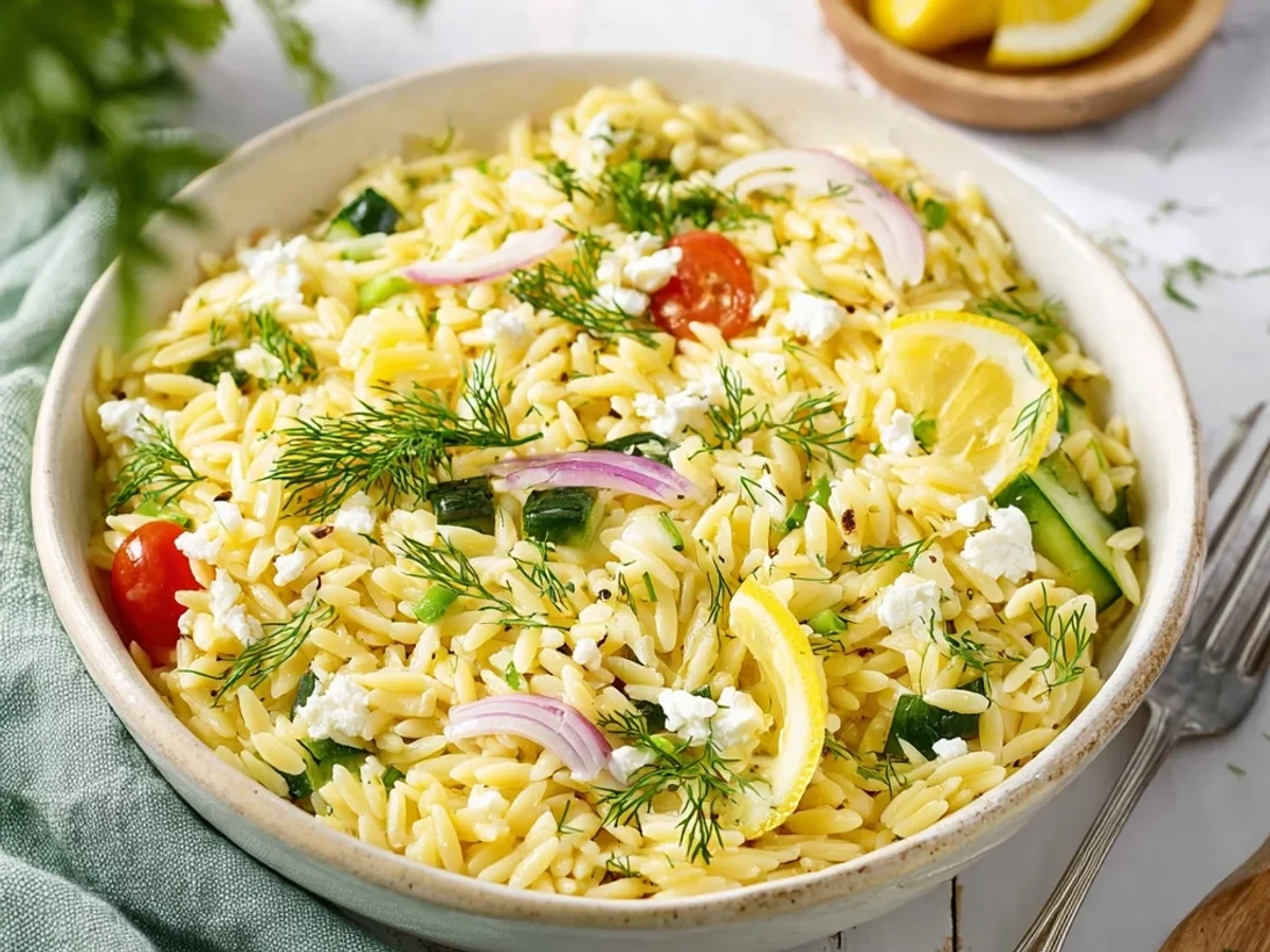 Refreshing Lemon Orzo Salad: A Bright & Easy Meal - Image 1