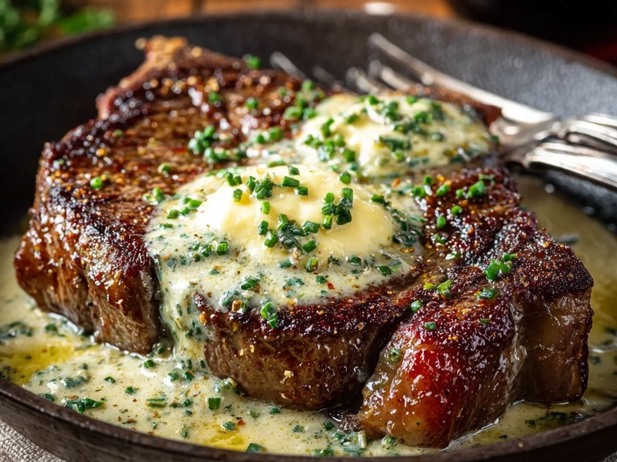 Rich Garlic Butter Steak with Parmesan Cream Sauce - Image 1