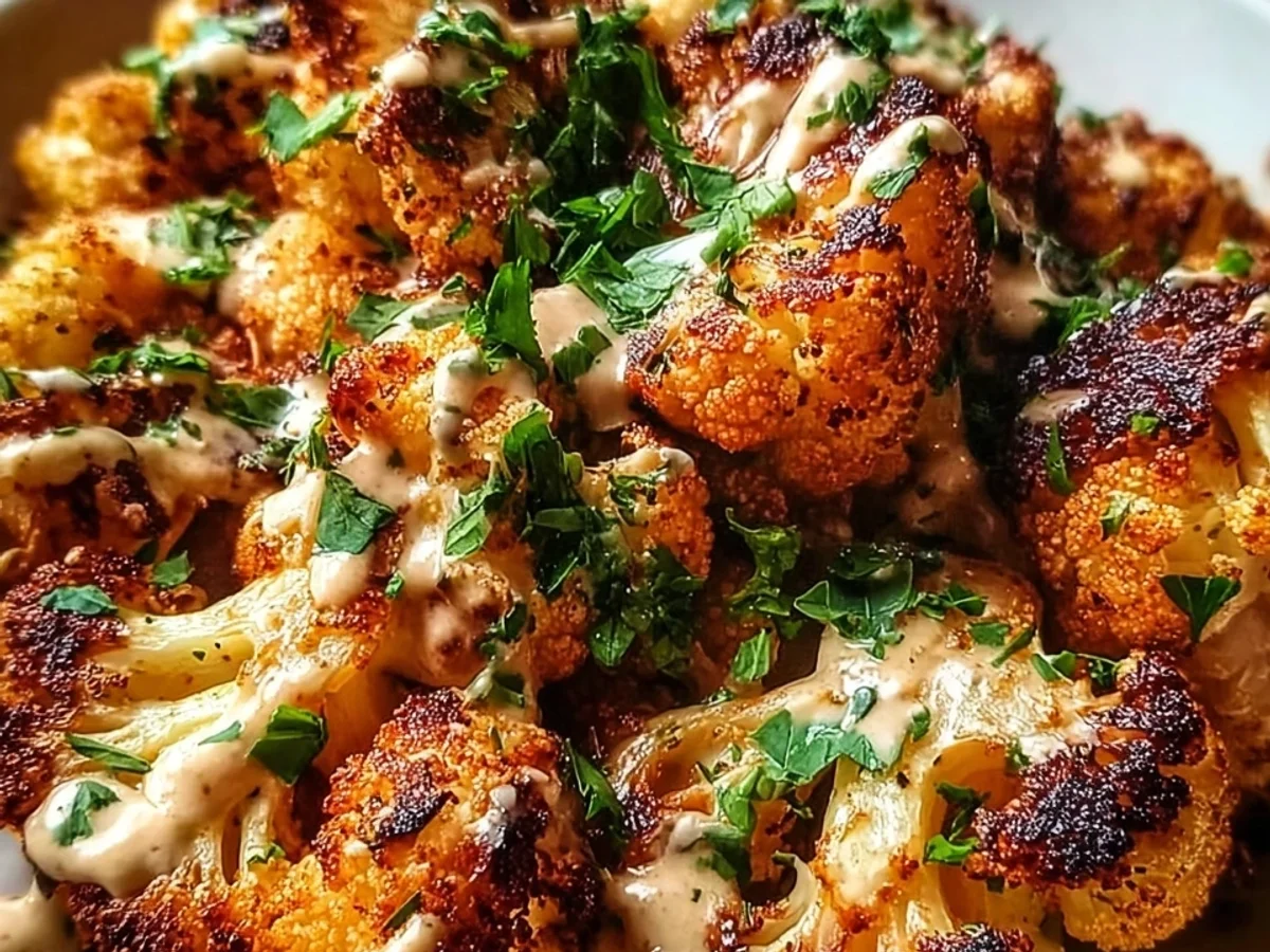 Roasted Moroccan Cauliflower with Tahini Honey Drizzle - Image 1