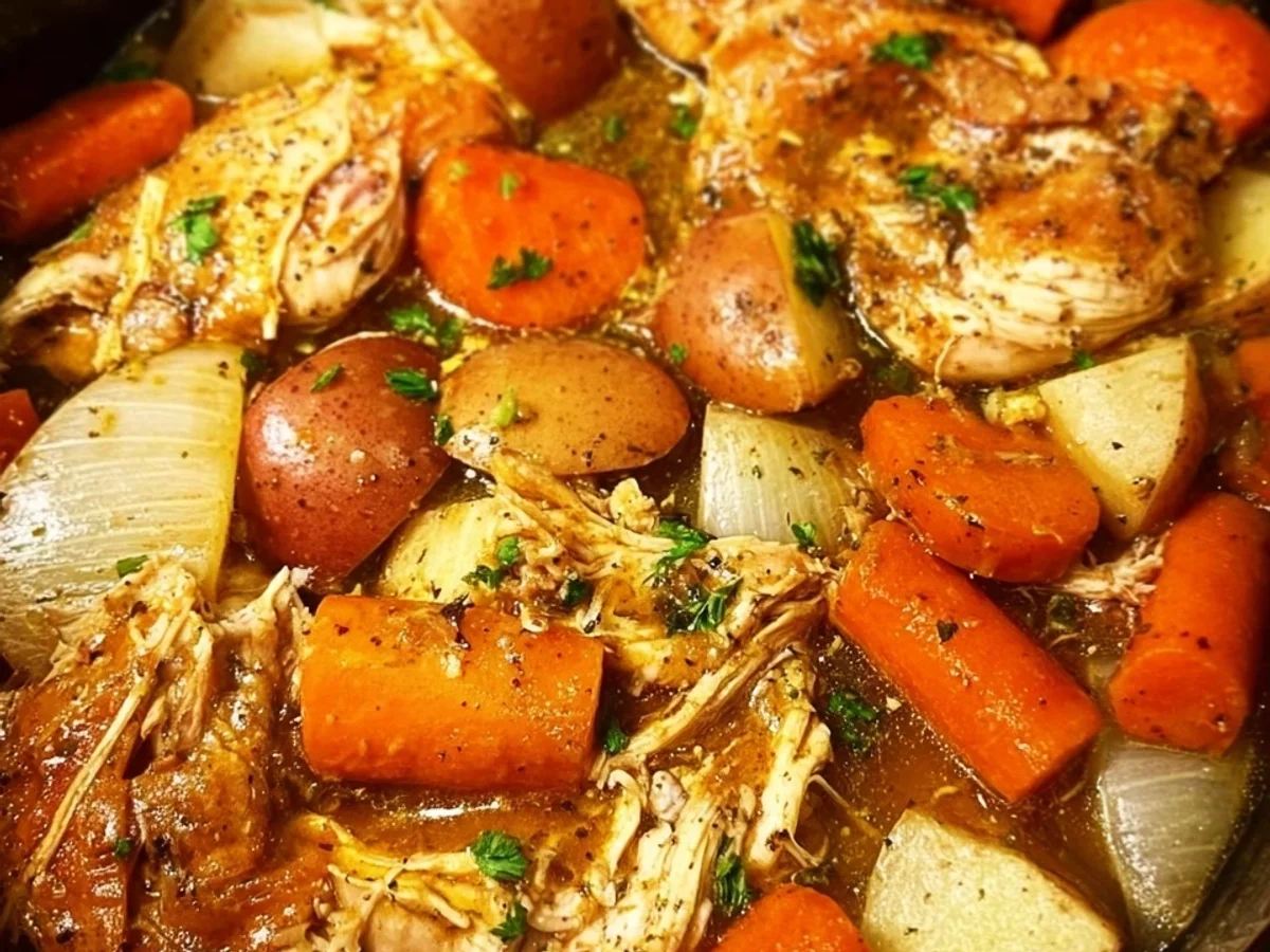Simple Crockpot Chicken Thigh Pot Roast: Tender Dinner - Image 1