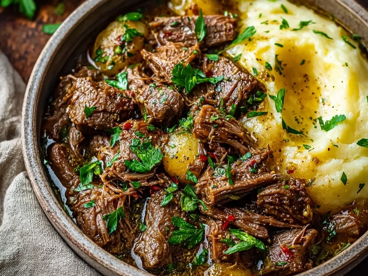 Slow Cooker Garlic Butter Beef: Tender & Flavorful - Image 1