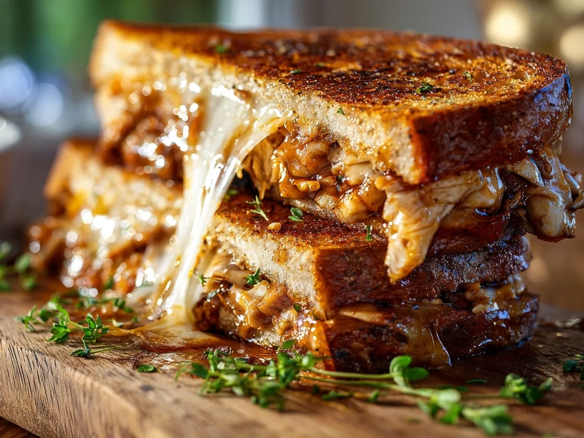 Smoky BBQ Chicken Grilled Cheese Sandwich - Image 2