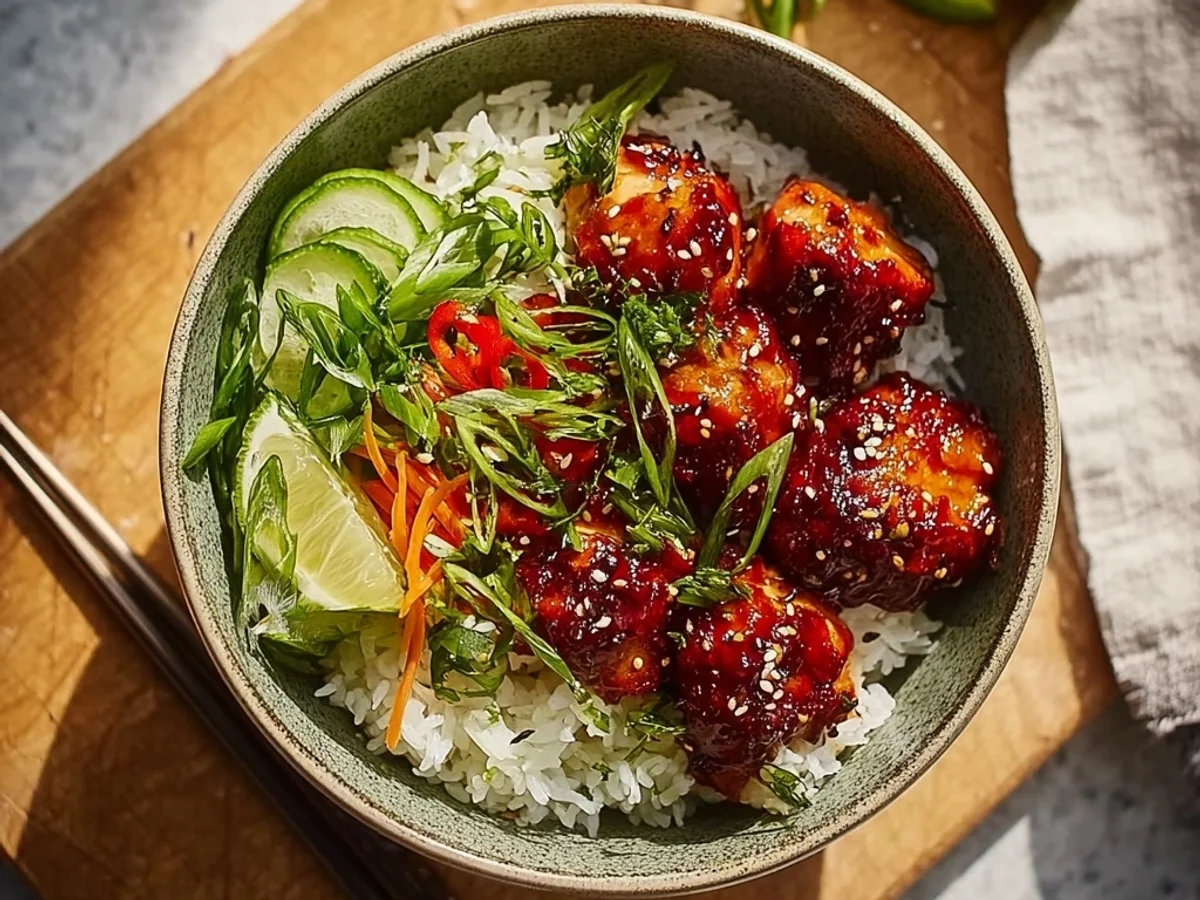 Tangy Sweet Chili Chicken Rice Bowls Recipe - Image 1