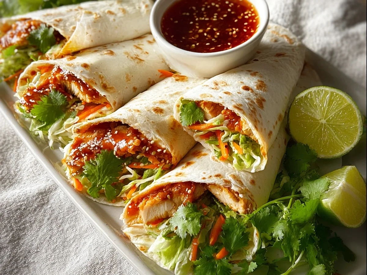 Tangy Sweet Chili Chicken Wraps: Fast & Flavorful Dinner - Image 1