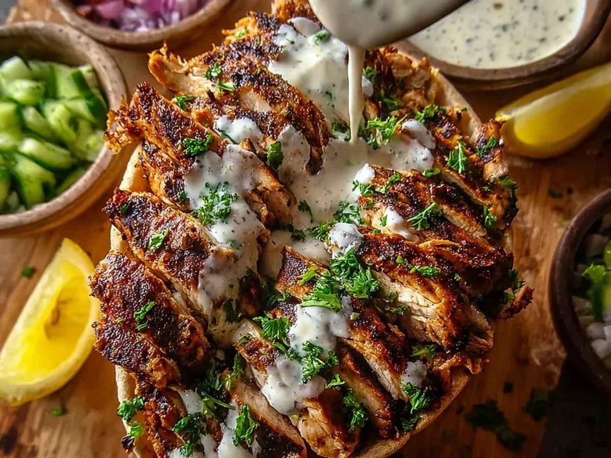 Tender Chicken Shawarma with Zesty Garlic Sauce - Image 1