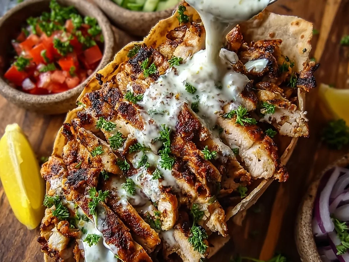 Tender Chicken Shawarma with Zesty Garlic Sauce - Image 2