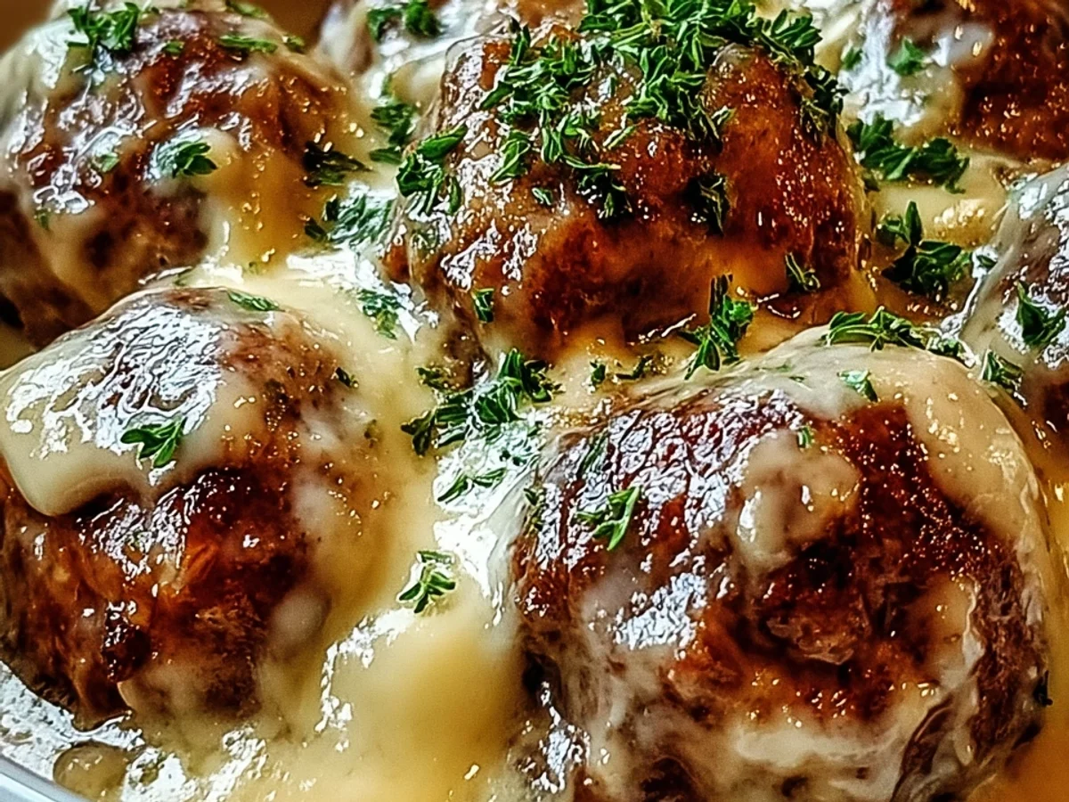 Tender Crock Pot French Onion Meatballs - Image 2