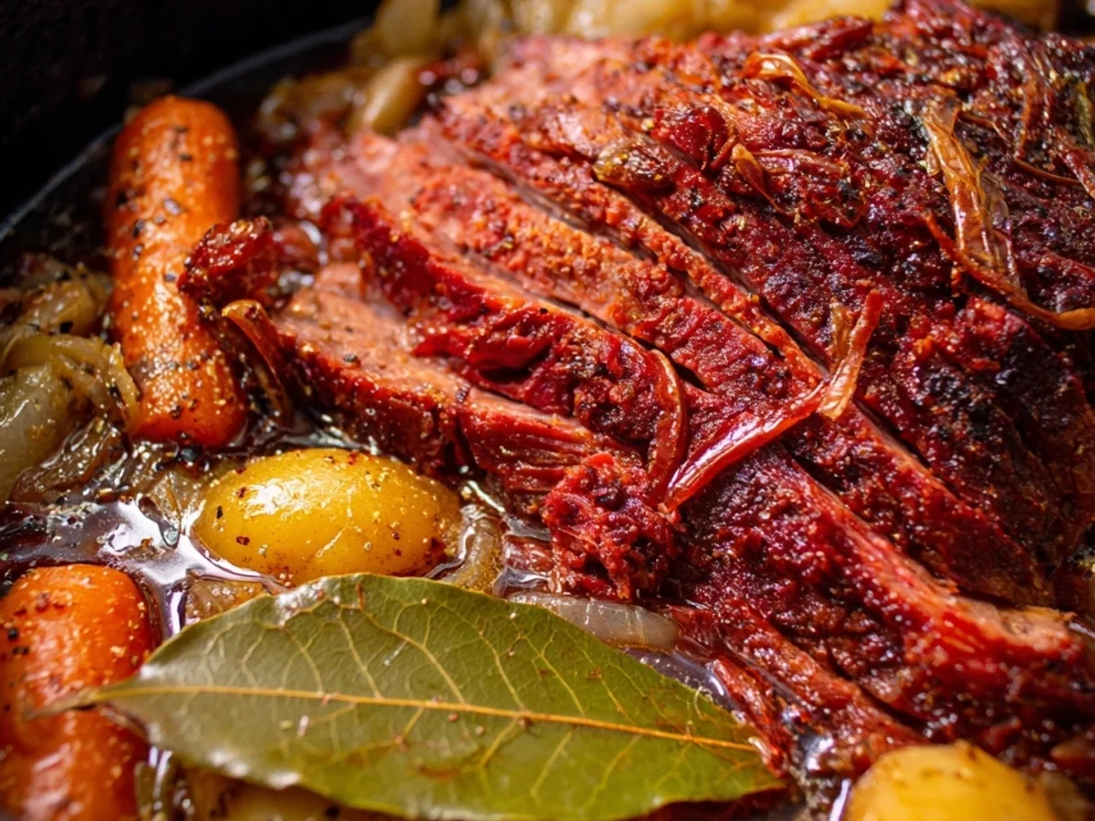 Tender Dutch Oven Non-Alcoholic Beer Corned Beef Brisket - Image 2