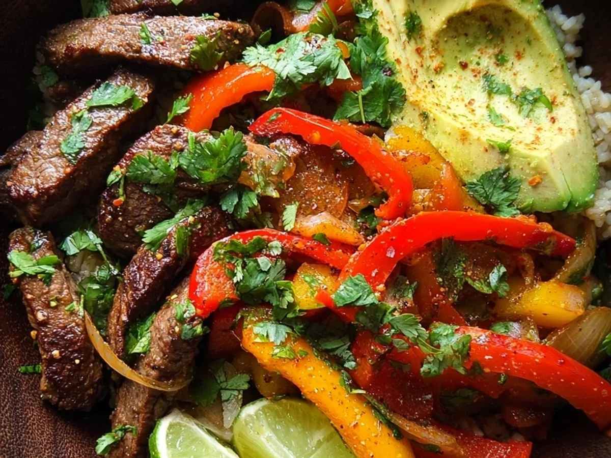 Tender Low Carb Steak Fajita Bowl: Keto Dinner Recipe - Image 1