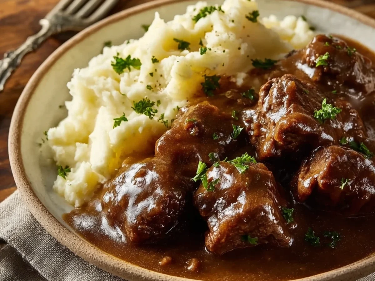 Tender Sirloin Tips in Gravy: A Hearty Dinner - Image 1