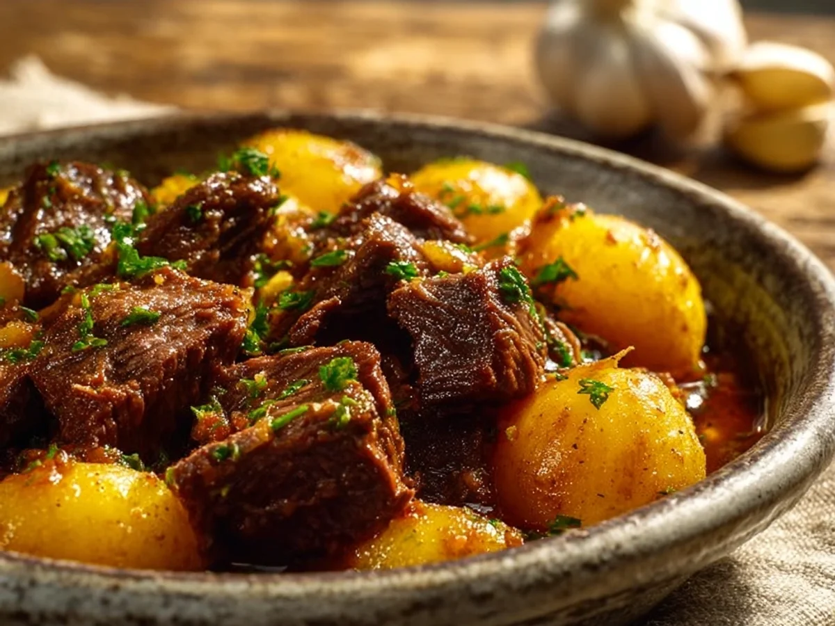 Tender Slow Cooker Garlic Beef Potatoes for Weeknights - Image 1
