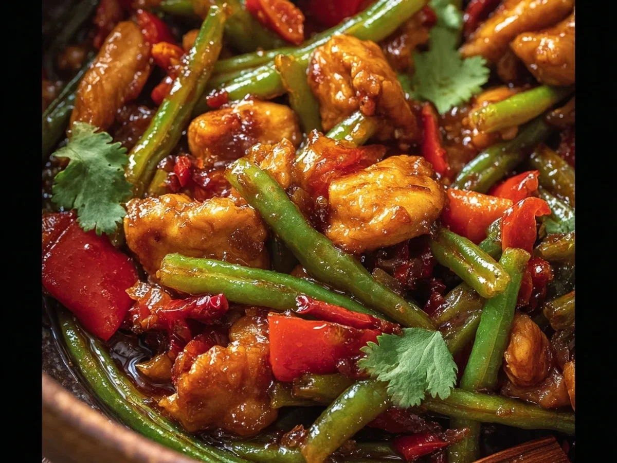 Vibrant Thai Chicken Stir Fry with Green Beans - Image 1