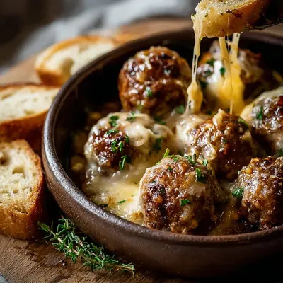 Cheesy French Onion Meatballs Recipe