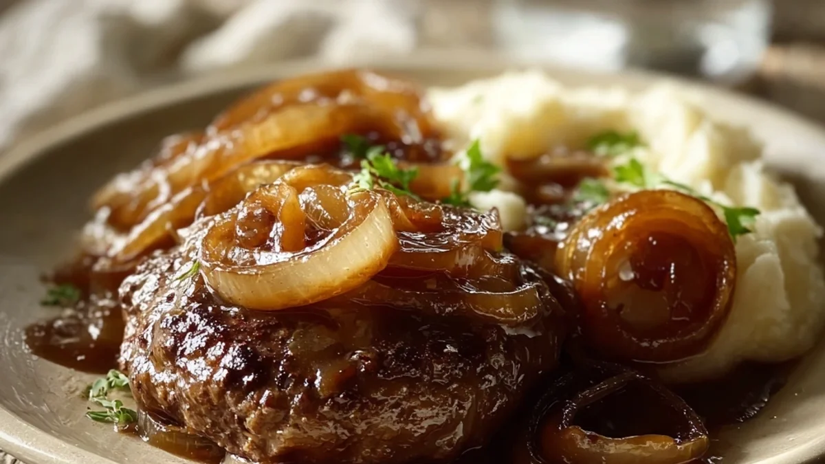 Classic Hamburger Steak with Rich Onion Gravy