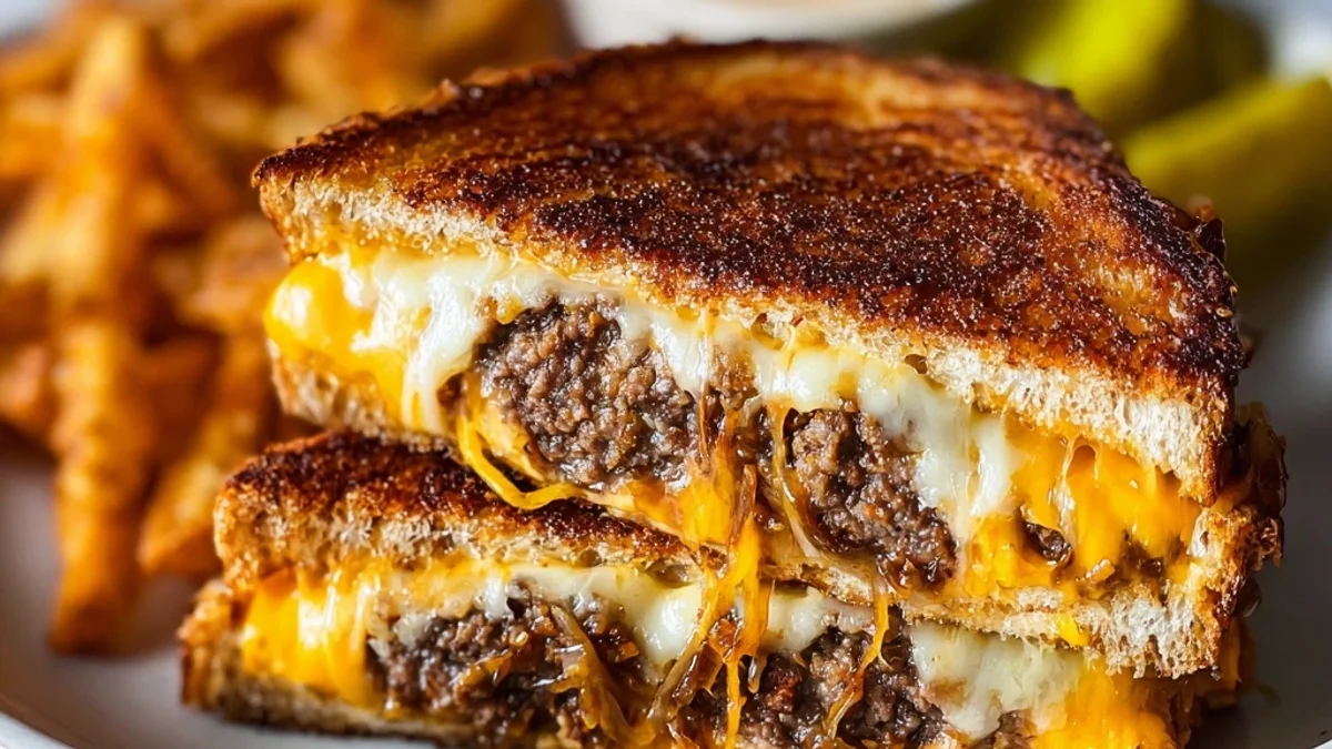 Classic Patty Melt Sandwich: Grilled Onions & Rye