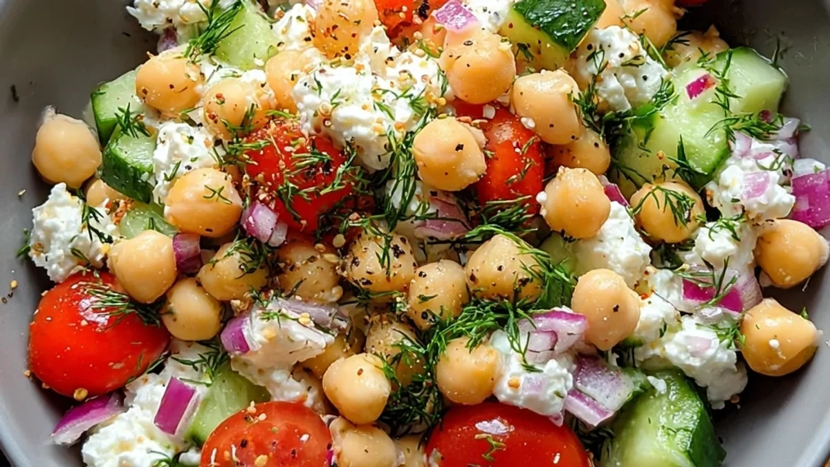 Cottage Cheese and Chickpeas Salad: Quick, Fresh Lunch
