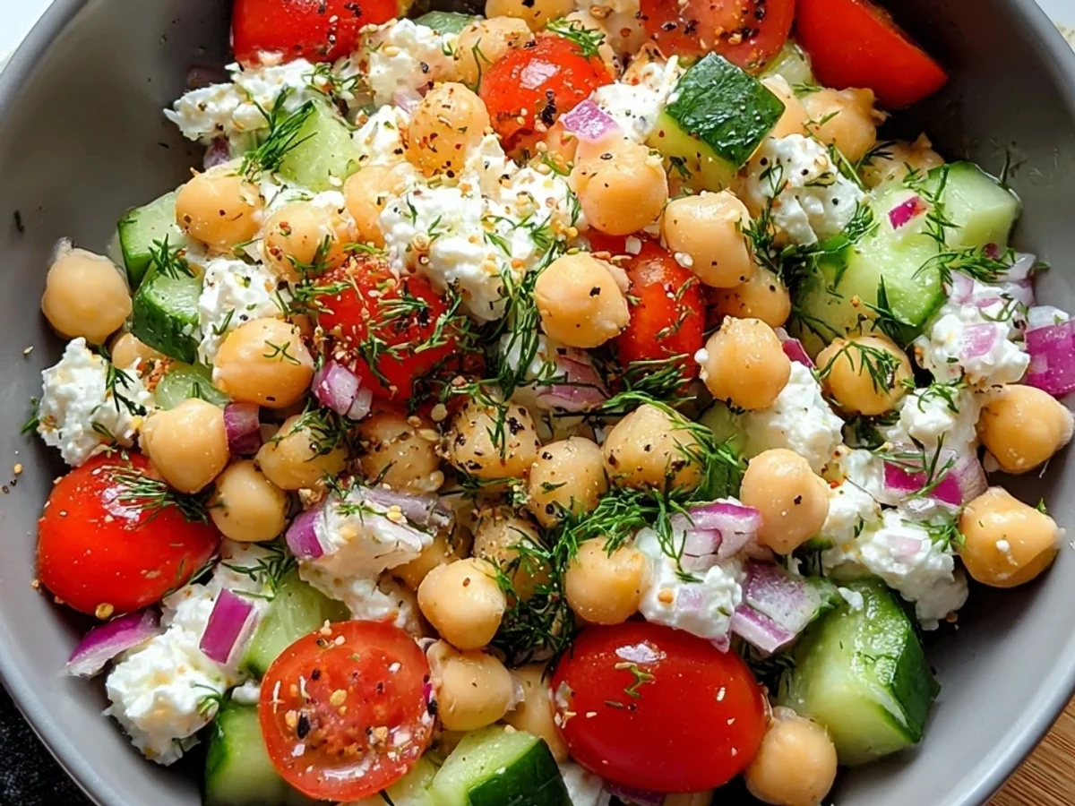 Cottage Cheese and Chickpeas Salad: Quick, Fresh Lunch - Featured Image
