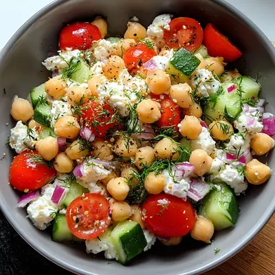 Cottage Cheese and Chickpeas Salad: Quick, Fresh Lunch
