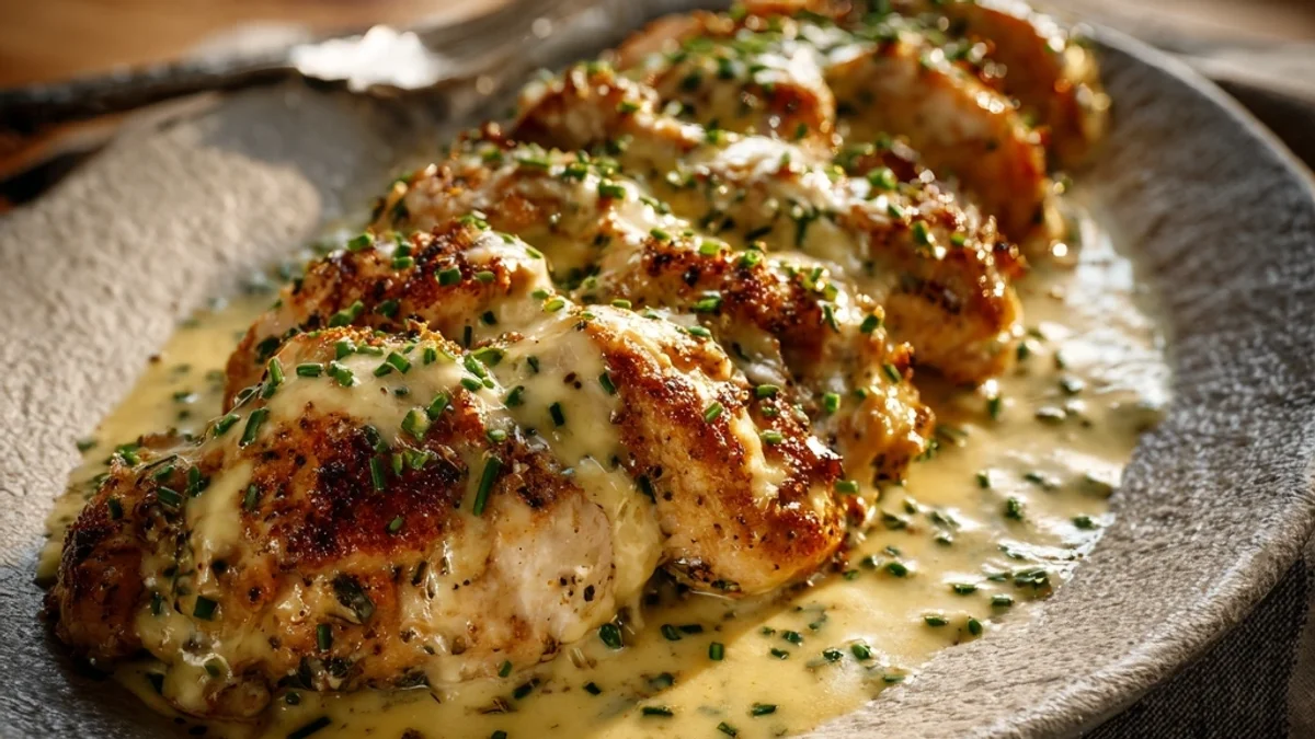 Creamy Baked Caesar Chicken with Parmesan Sauce