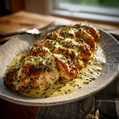 Creamy Baked Caesar Chicken with Parmesan Sauce