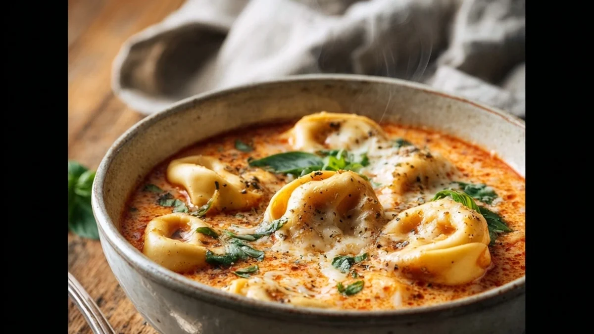 Creamy Cheesy Tomato Tortellini Soup
