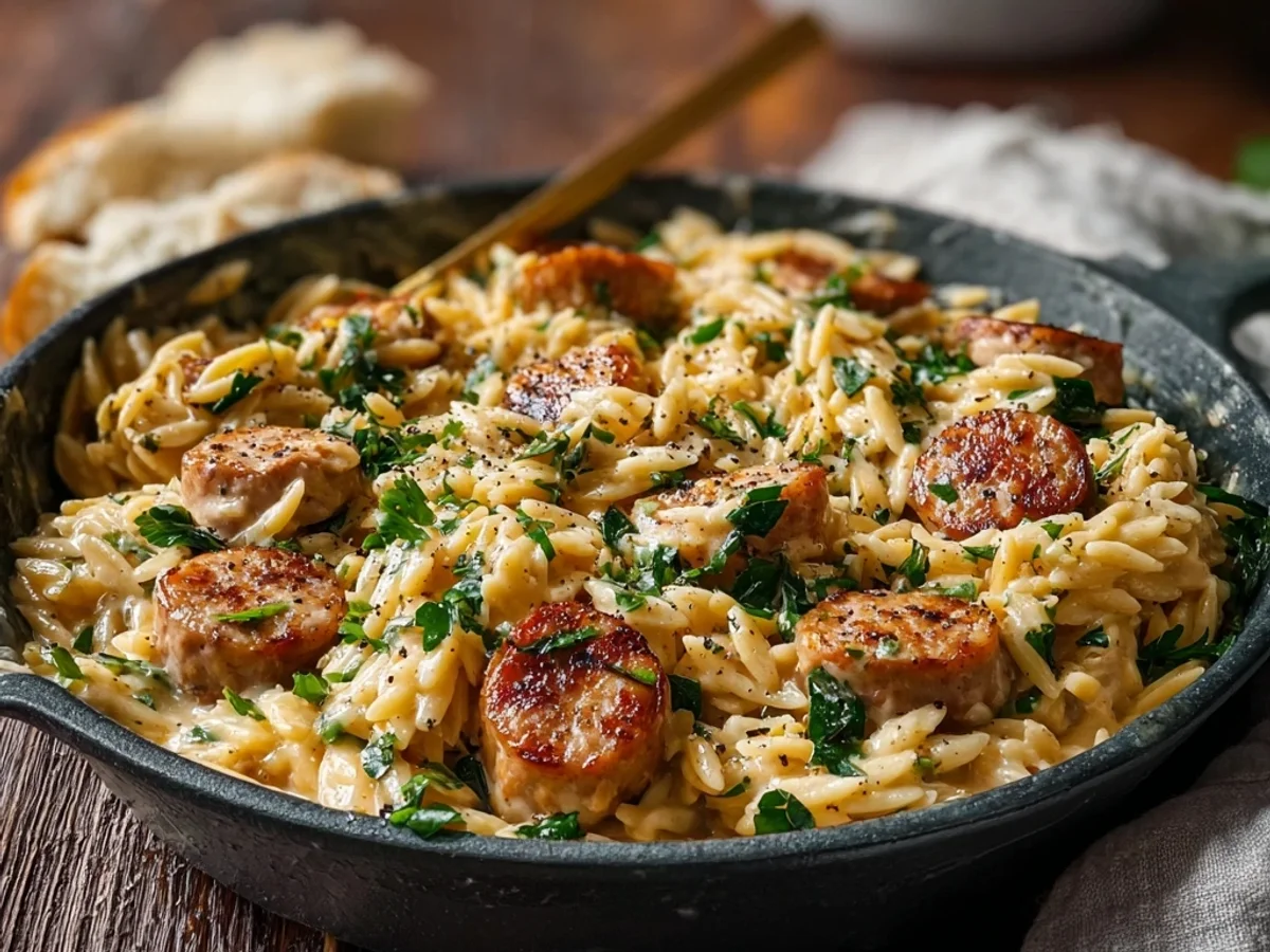 Creamy Chicken Sausage Orzo: Simple One-Pan Dinner - Featured Image