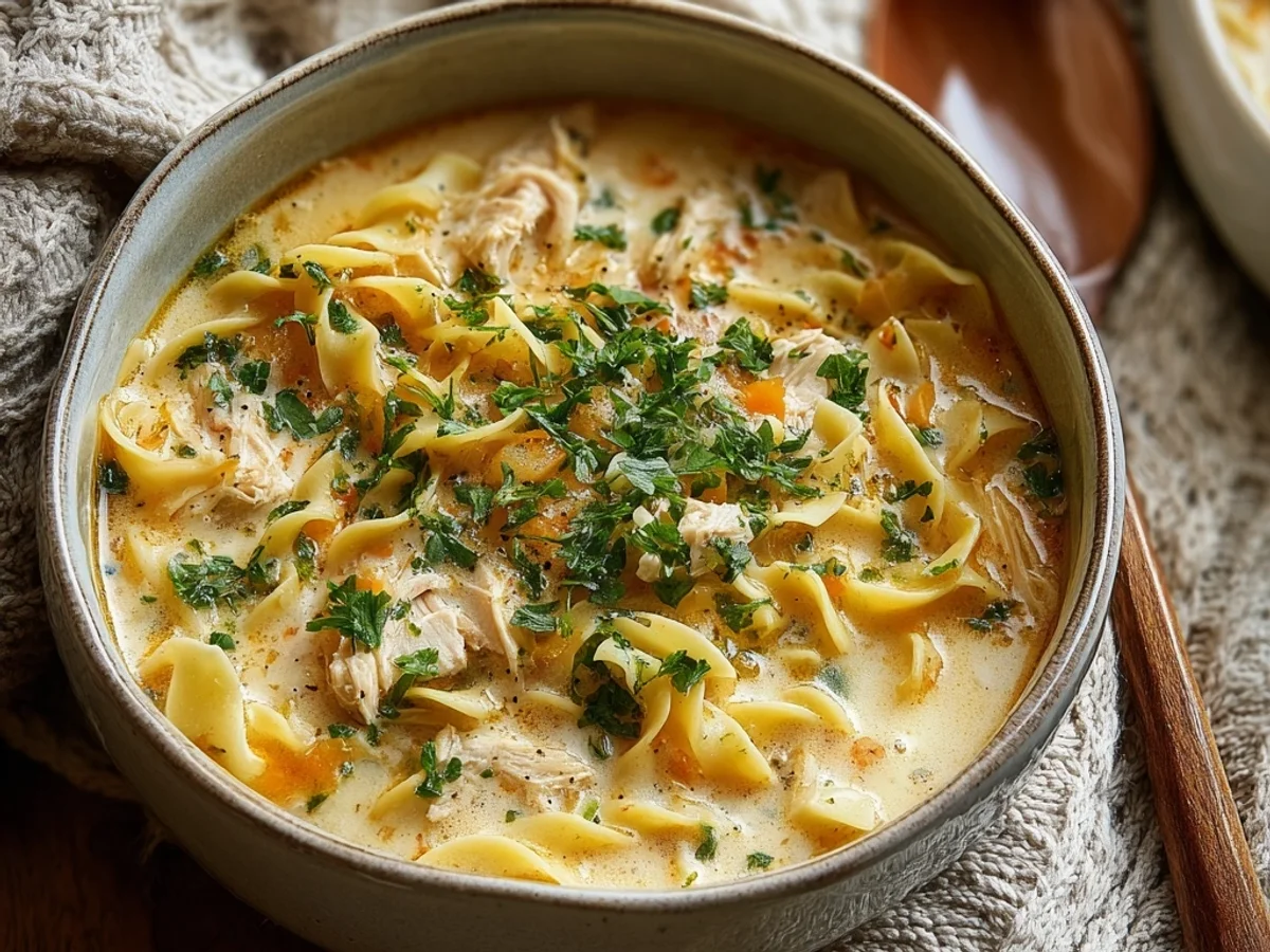 Creamy Crack Chicken Noodle Soup: A Hearty Bowl - Featured Image
