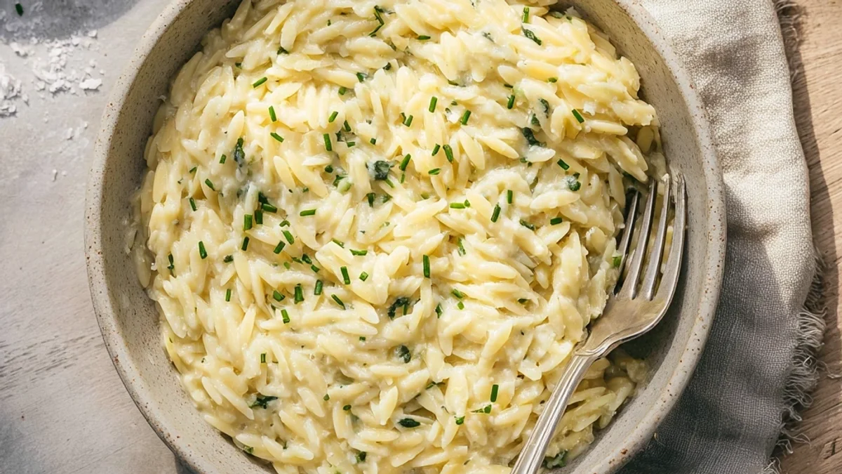 Creamy Garlic Parmesan Orzo: Simple & Satisfying Dinner