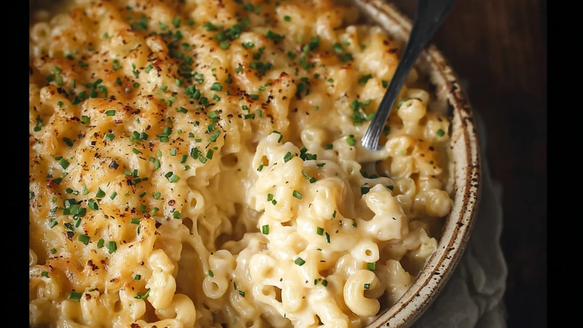 Creamy Slow Cooker Four Cheese Mac and Cheese