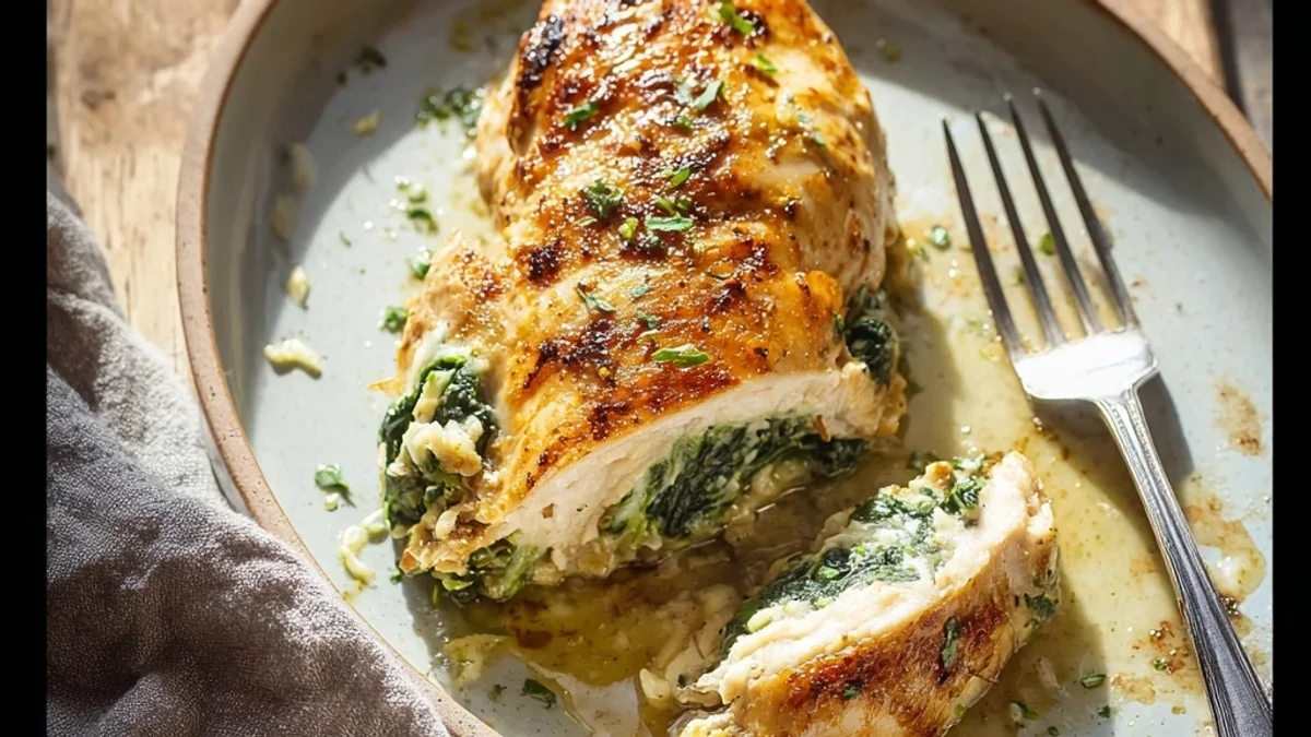 Creamy Spinach Stuffed Chicken Breasts
