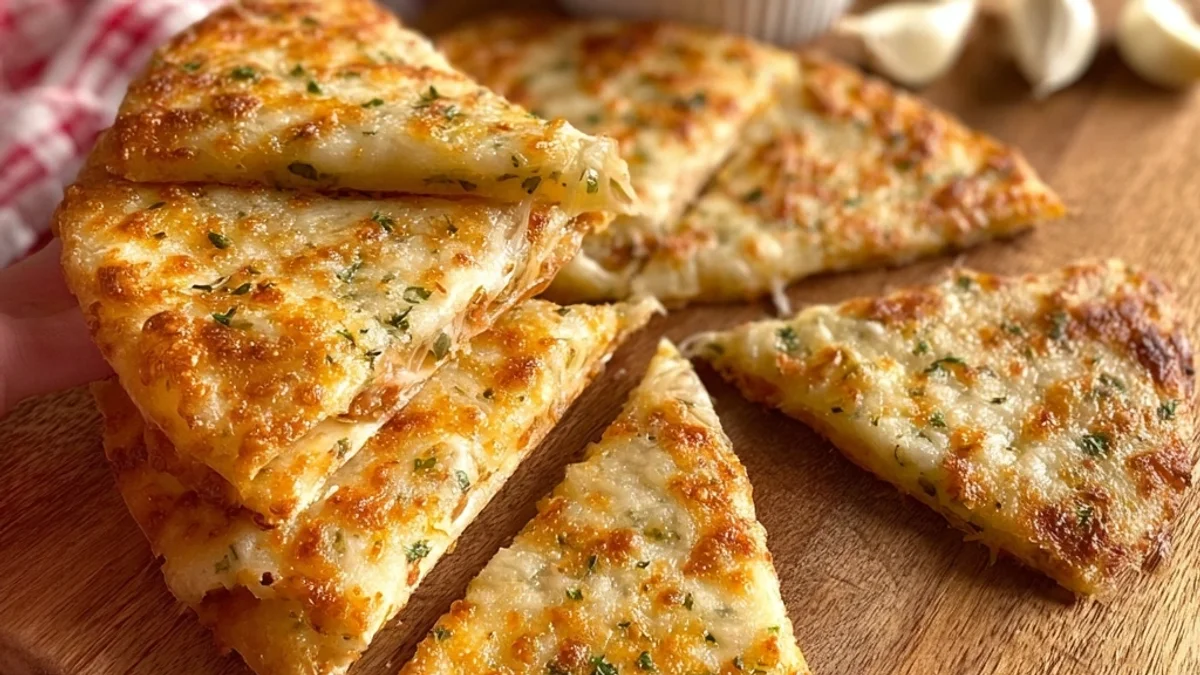 Crispy Air Fryer Cheesy Tortilla Garlic Bread