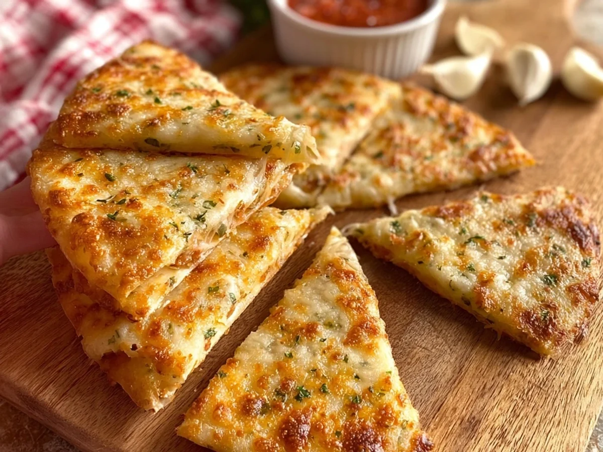 Crispy Air Fryer Cheesy Tortilla Garlic Bread - Featured Image