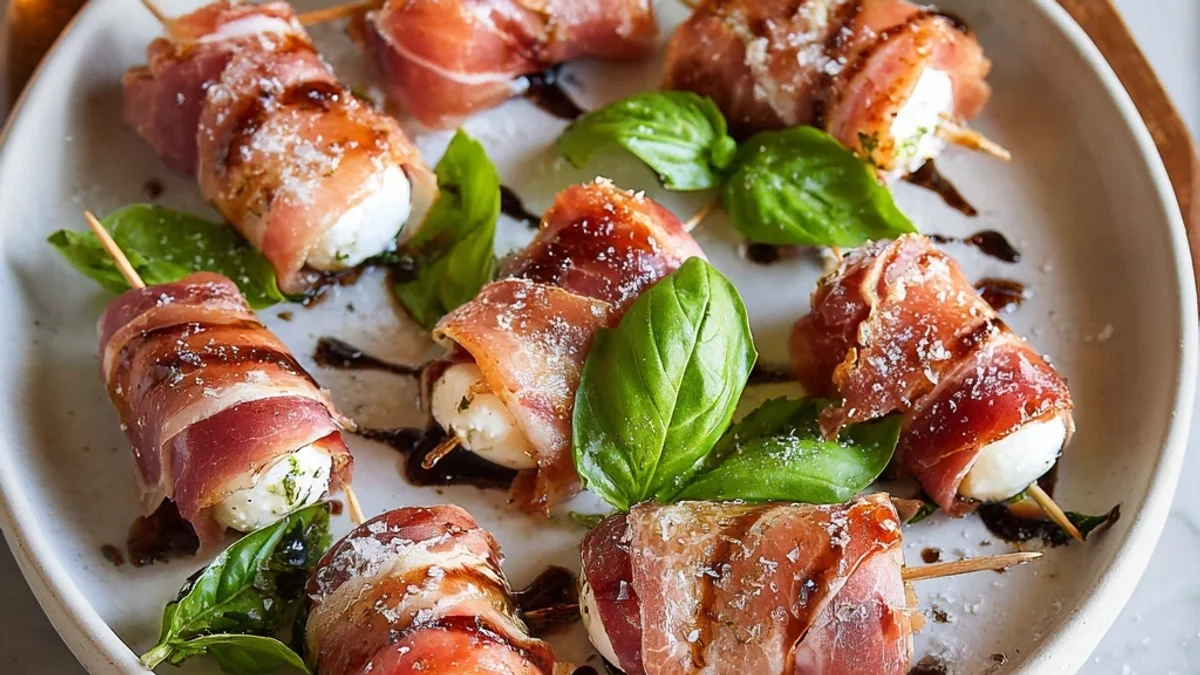 Crispy Prosciutto Wrapped Mozzarella Bites