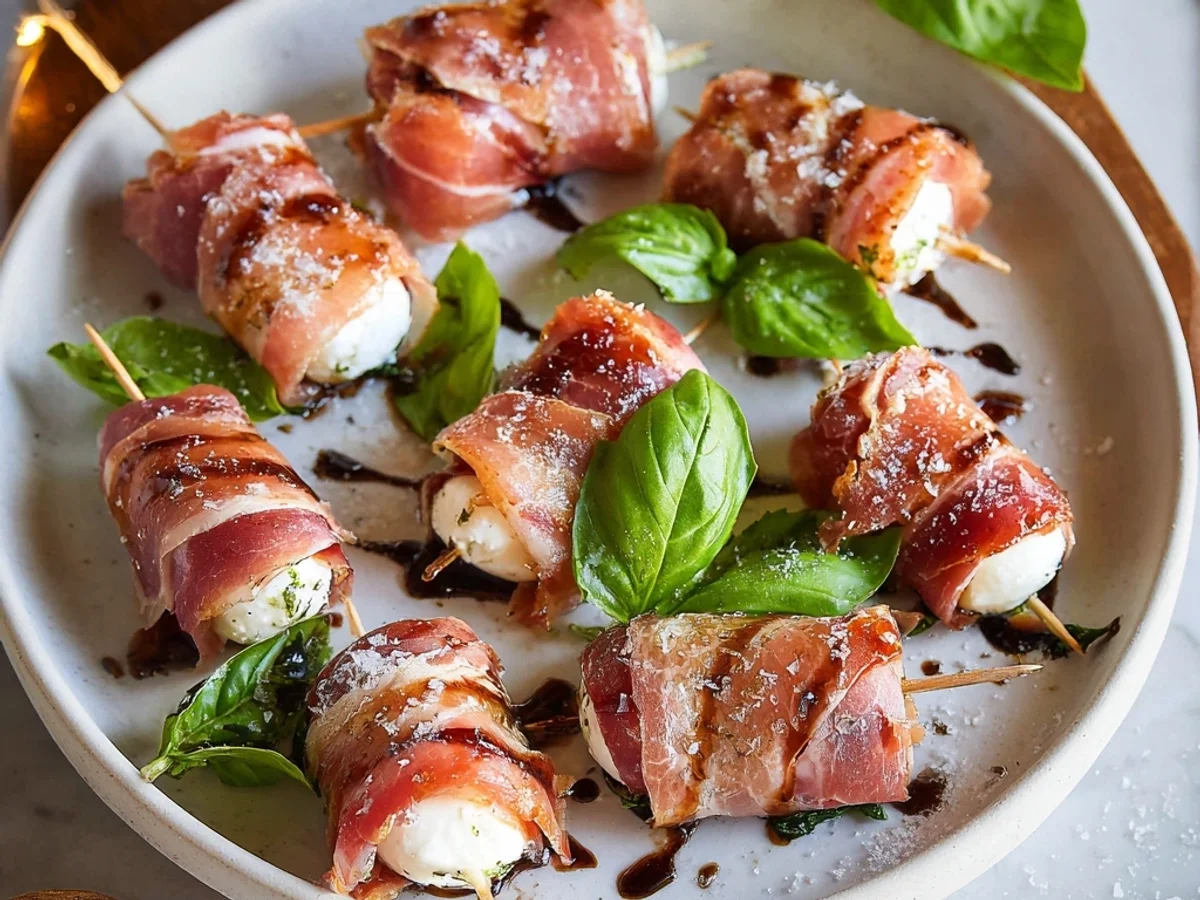Crispy Prosciutto Wrapped Mozzarella Bites - Featured Image
