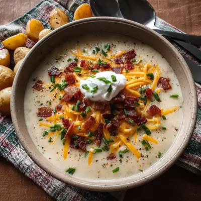 Crockpot Loaded Baked Potato Soup - Thick & Creamy
