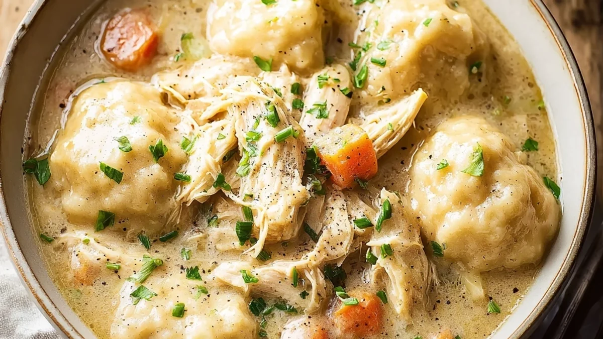Easy Crockpot Chicken & Dumplings: Tender