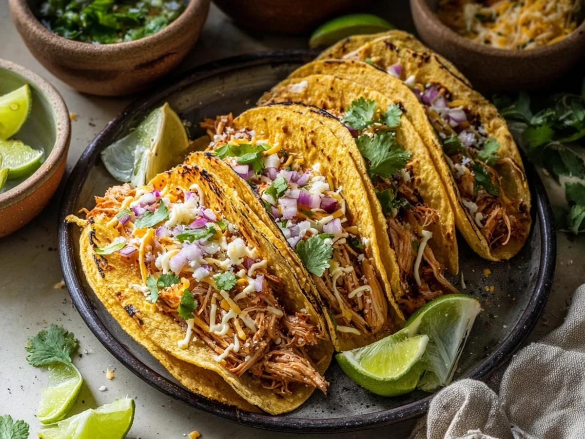 Easy Crockpot Chicken Tacos: Tender, Flavorful Meal - Featured Image