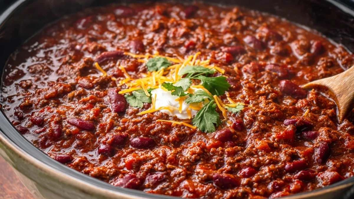 Easy Crockpot Chili Recipe That Cooks Itself