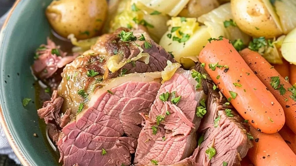 Easy Slow Cooker Corned Beef & Cabbage: Tender & Flavorful
