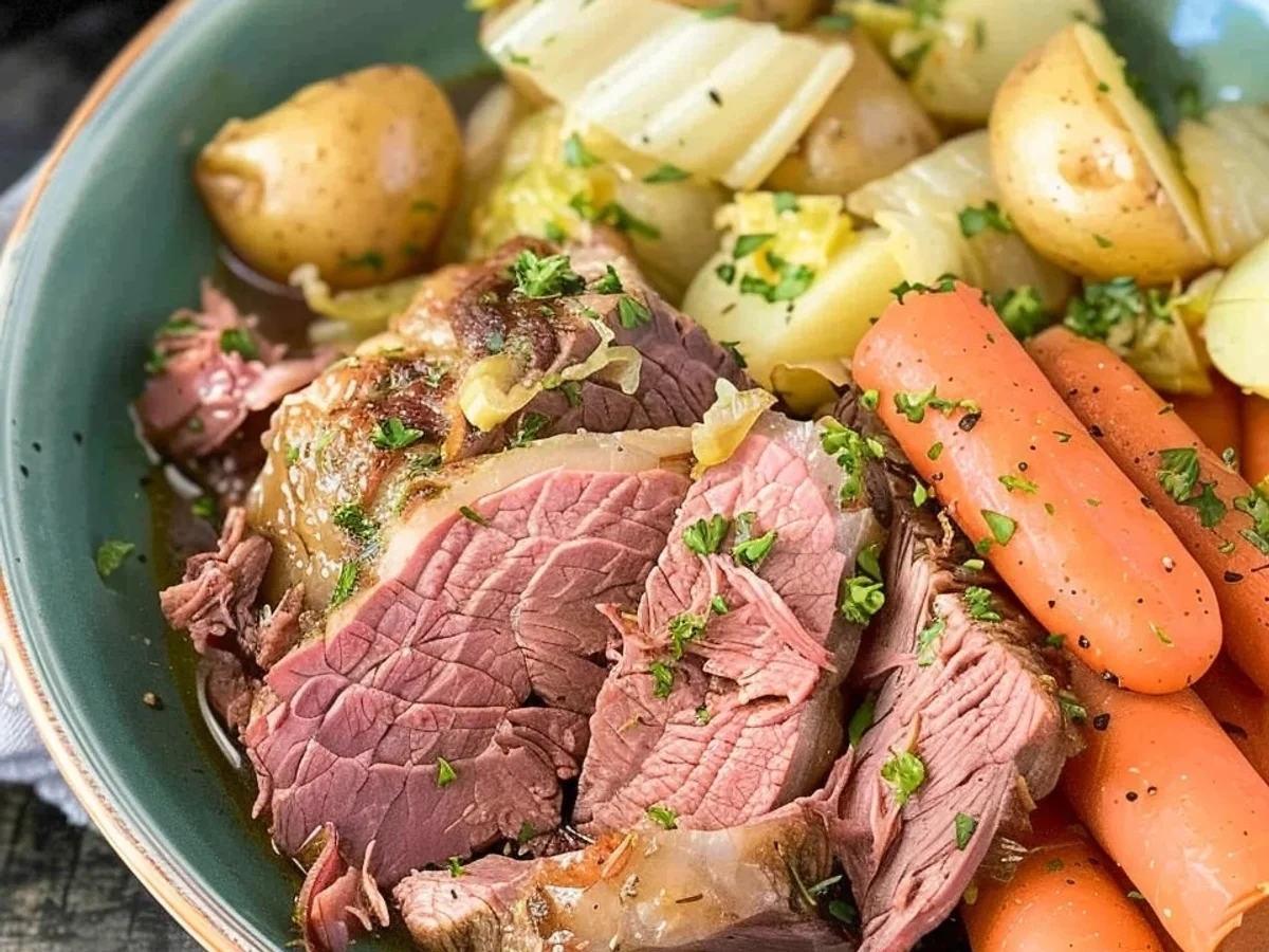 Easy Slow Cooker Corned Beef & Cabbage: Tender & Flavorful - Featured Image