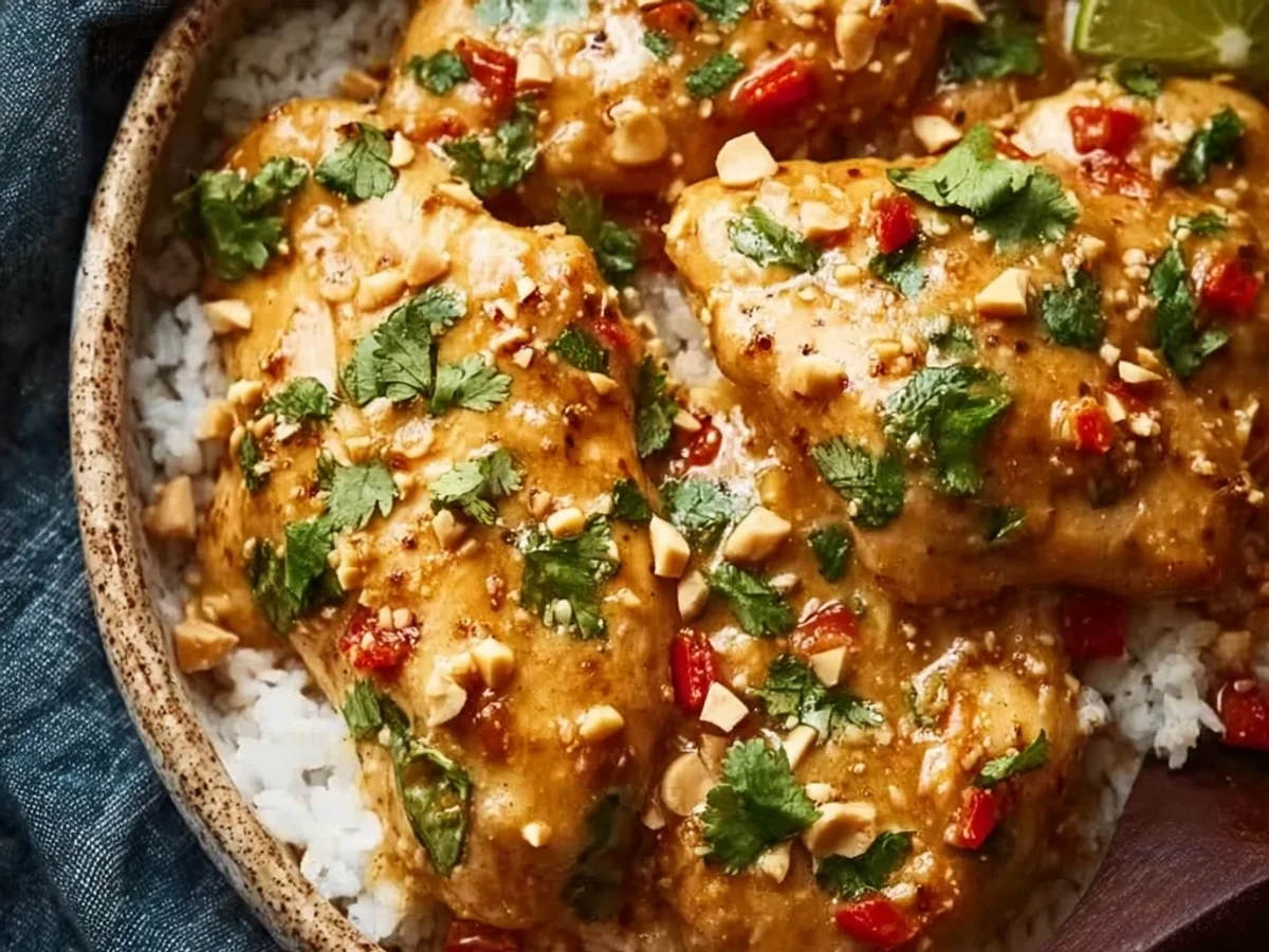 Easy Thai Peanut Chicken Crockpot: Simple Weeknight Dinner - Featured Image