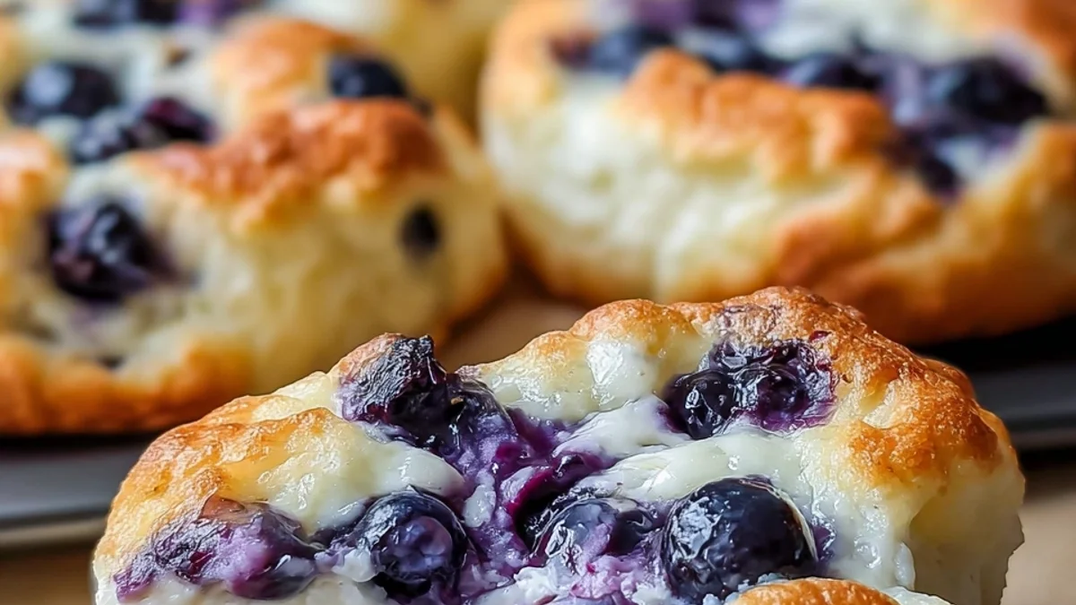 Fluffy Light Cottage Cheese Blueberry Cloud Bread