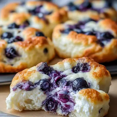 Fluffy Light Cottage Cheese Blueberry Cloud Bread