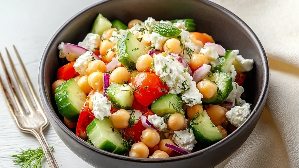 Fresh Cottage Cheese & Chickpeas Salad for Sunny Days